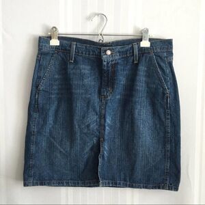 Mossimo Front Slit 100% Cotton Denim Jean Skirt Y2K Blue Size 12 Bottoms